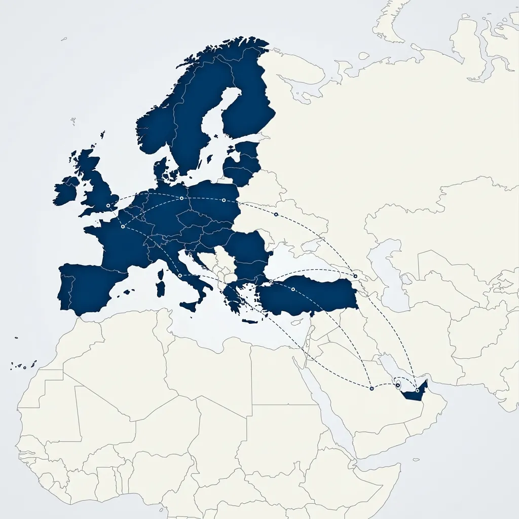 Closer Partners International Operations Map: Turkey, UAE, and Europe
